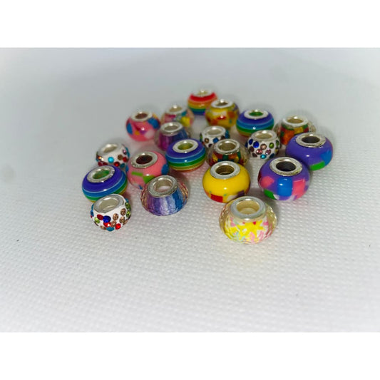 20x beads mix color european spacer beads - beads beads - jewelry fashion accessories