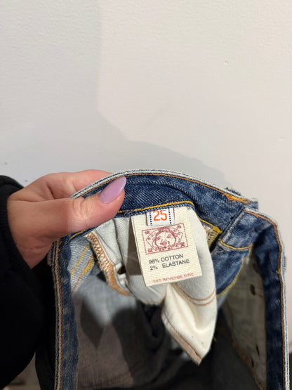 Evisu Kashiba bootcut jeans size 25 material label