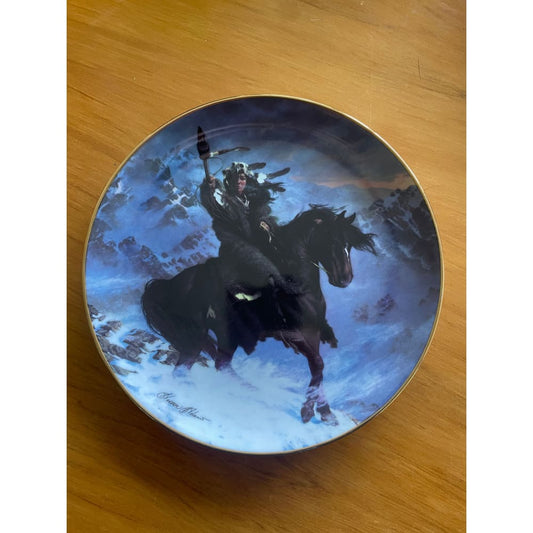 Limited edition franklin mint plate - ’spirit of the west wind’ american indian plate - collectible coins collectible