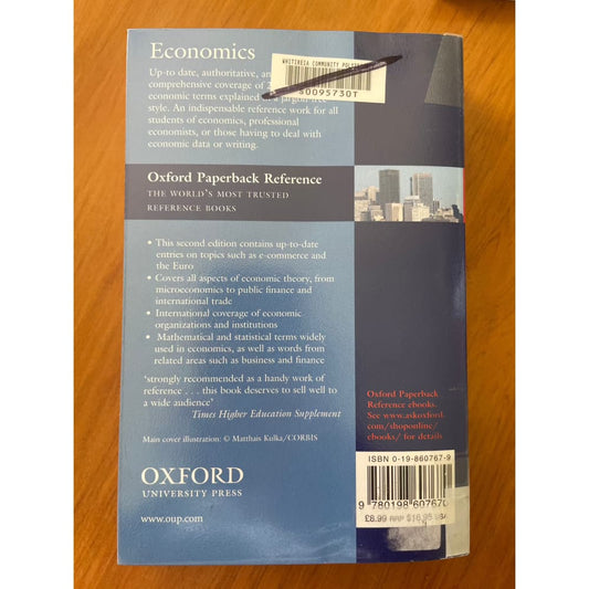Oxford dictionary of economics - john black - print books book - condition: used - economics - reference printed media
