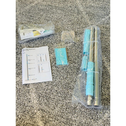 Pet hair remover with telescopic pole - blue/silver - lint rollers home&living materials