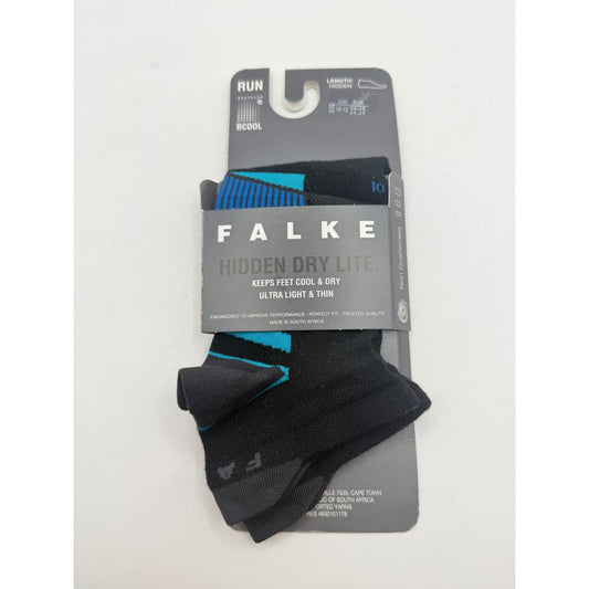 Falke size uk 10-12 hidden dry lite running socks black rrp $27.95 - athletic socks underwear & basics men’s apparel