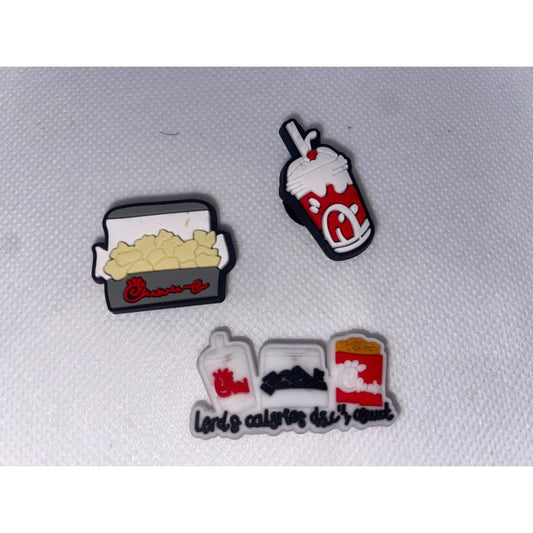 3x fast food feast shoe charms for clogs - shoe accessories clogs - shoe accessories - shoe charms fashion accessories