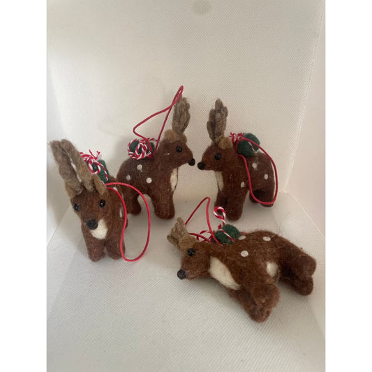 Felt reindeer christmas ornaments set (4 pieces) rrp $49.99 - holiday ornaments christmas decorations - seasonal &