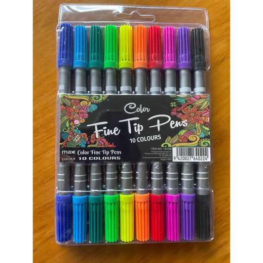 Color fine tip pens - 10 colors - pen & pencil sets stationery