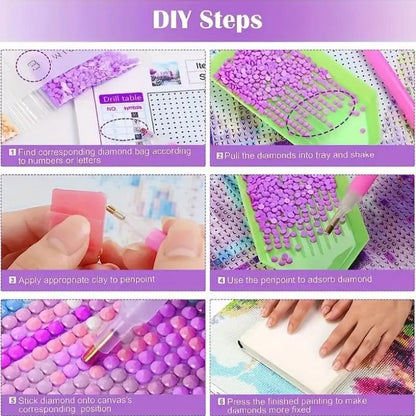 30x30cm diamond art kit – poppy & spring blossom designs – brand new - drawing & painting kits crafts