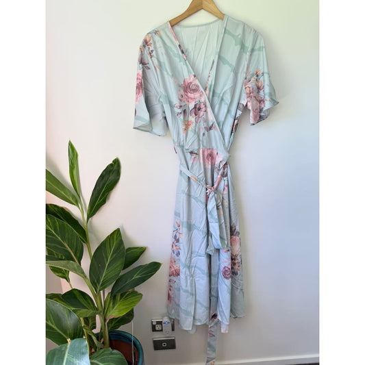 Shein curve size 1xl floral print wrap dress - dresses top women’s apparel