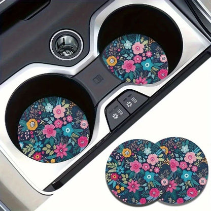 2pc absorbent car cup holder liners - vehicle fluids home&living materials