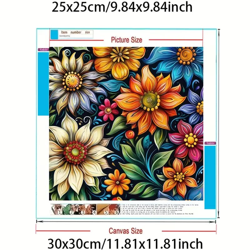 30x30cm diamond art kit – flower & hearts and floral designs – brand new - floral - drawing & painting kits crafts