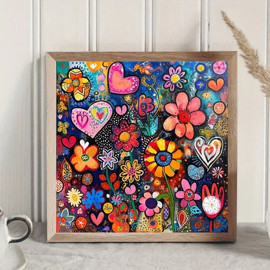 30x30cm diamond art kit – flower & hearts and floral designs – brand new - flower & hearts - drawing & painting kits