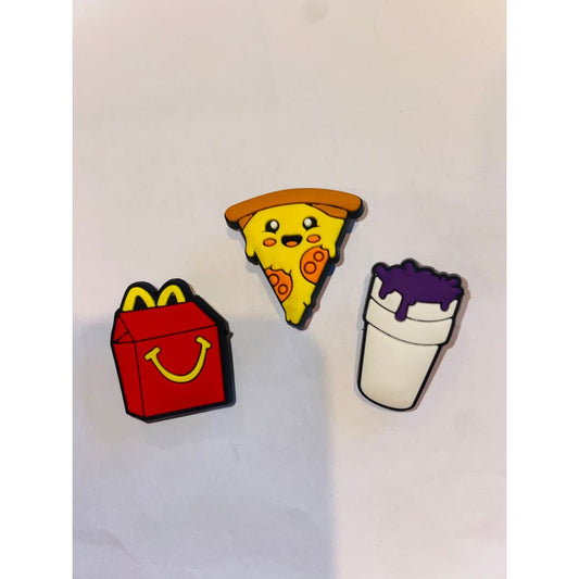 3x food themed shoe charms - 1 - shoe accessories clogs - shoe accessories - shoe charms fashion accessories