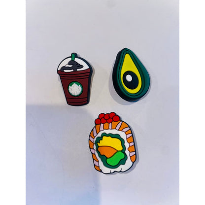 3x food themed shoe charms - 4 - shoe accessories clogs - shoe accessories - shoe charms fashion accessories