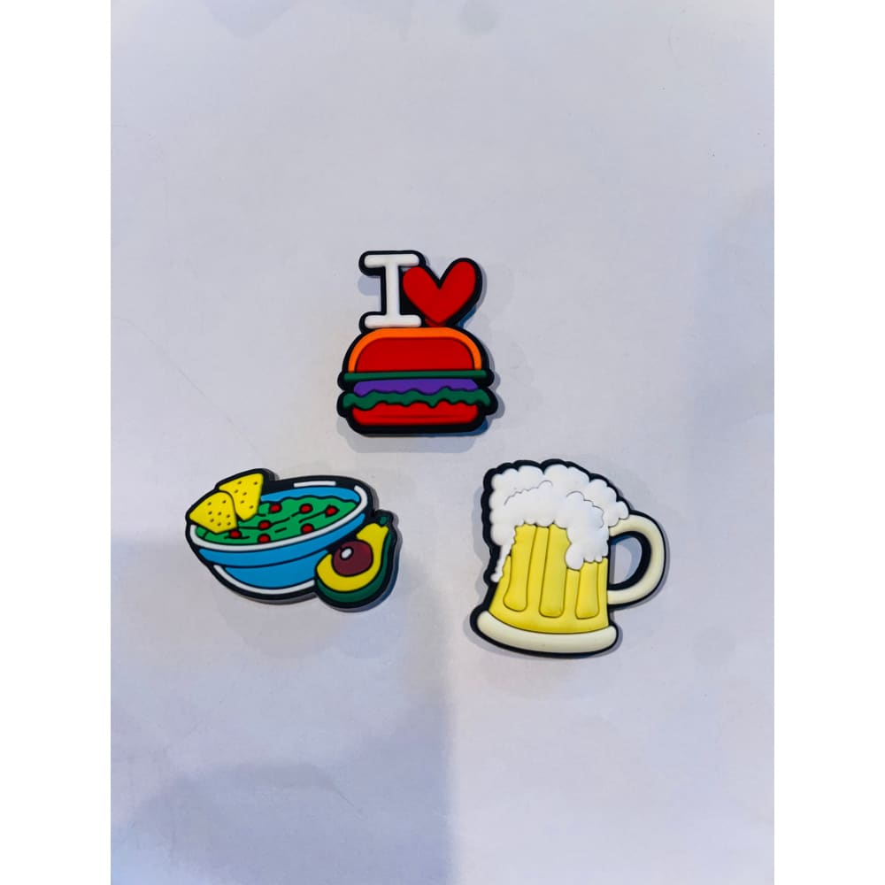 3x food themed shoe charms - 9 - shoe accessories clogs - shoe accessories - shoe charms fashion accessories