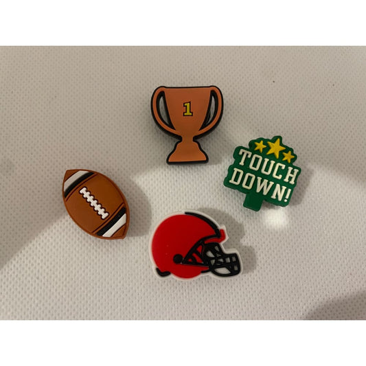 4x football shoe charms for clogs - shoe accessories clogs - shoe accessories - shoe charms fashion accessories