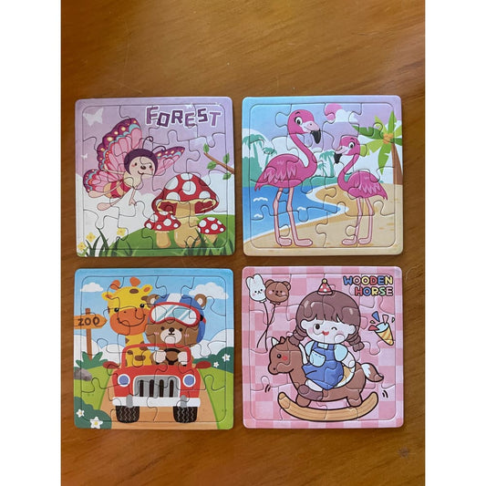 4× mini 12‑piece puzzles – fun & compact - jigsaw puzzles toys