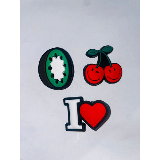 3x fruit-designed shoe charms – brand new – multiple designs in each set - 1 - shoe accessories clogs - shoe