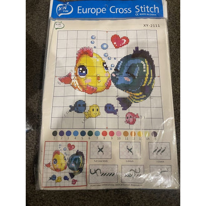 Full cross stitch kit – brand new – multiple designs available – a4 size pack - fish - needlecraft kits crafts