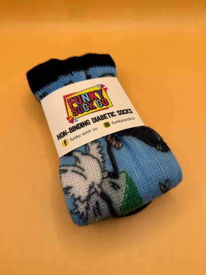 Funky Sock Co Bin Chicken non-binding diabetic socks front