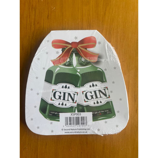 Gingle bells’ festive gin-themed paper coasters / notepad - coasters coaster - drinkware - home & living - home decor &