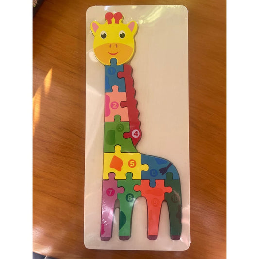 Wooden giraffe counting puzzle | educational toy for toddlers – brand new - wooden & pegged puzzles educational - toys