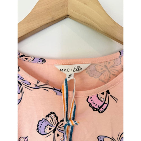 Mac + ellie size 8 butterfly print dress peach - dresses top women’s apparel