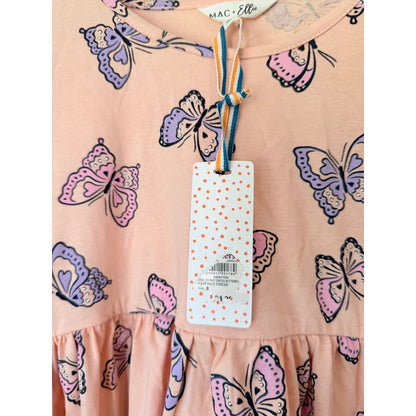 Mac + ellie size 8 butterfly print dress peach - dresses top women’s apparel