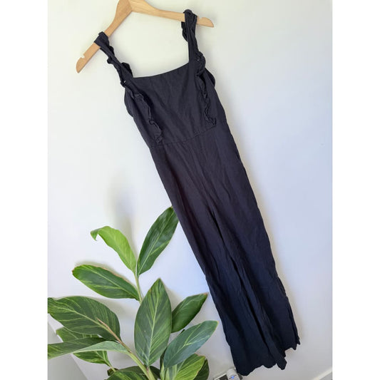 Glassons size 6 dark blue linen blend jump suit. - clothing tops condition: used - top women’s apparel