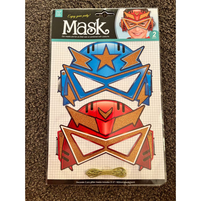 Glitter superhero masks (2-pack) - masks health and wellness
