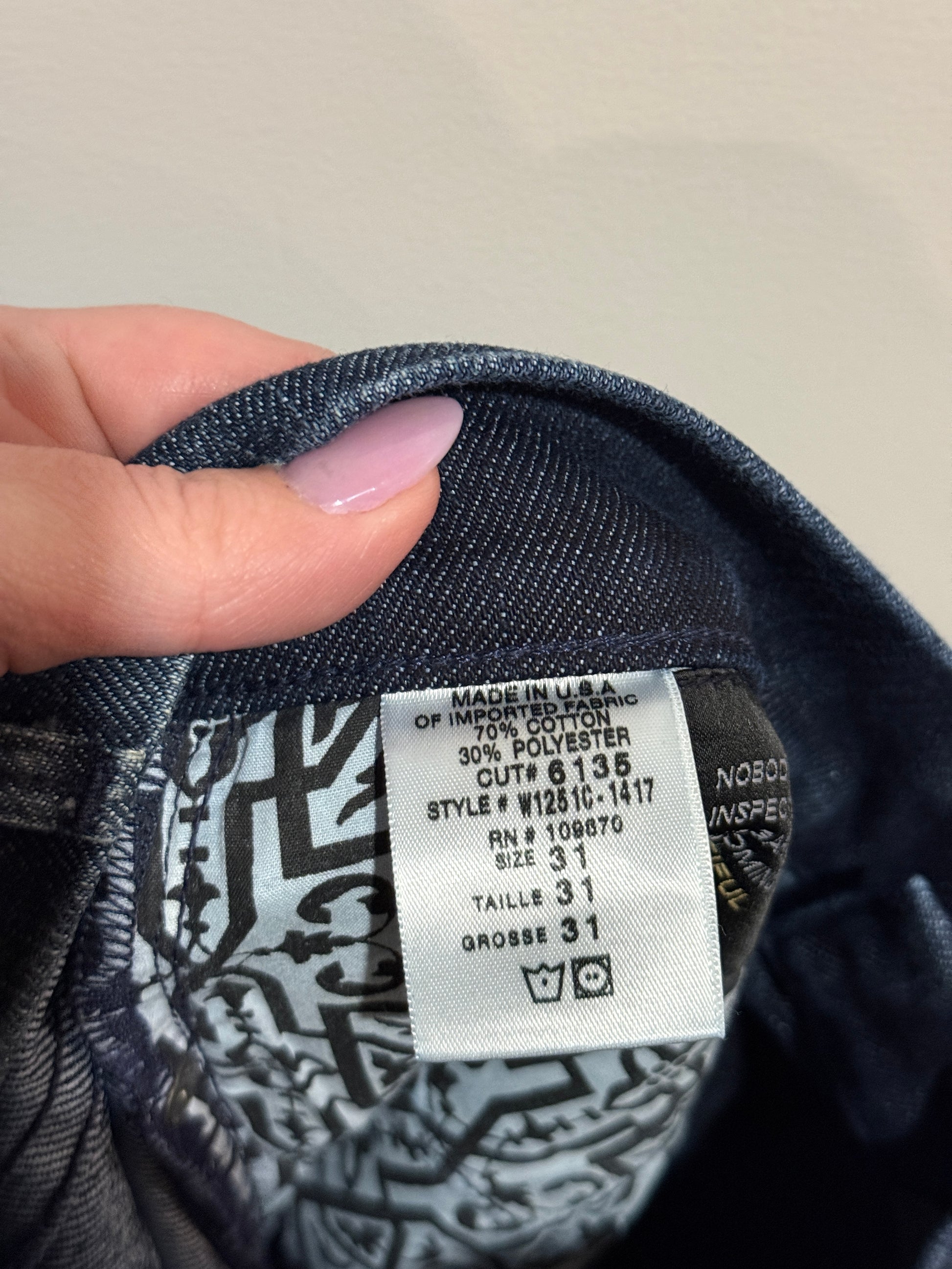 Goldsign jeans size 31 material and size label
