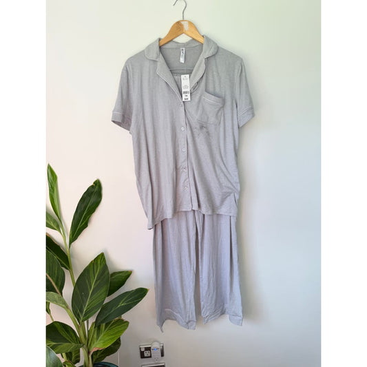 Ed it ed sleep size 14 grey short sleeve pyjama set - sleepwear & loungewear bottom women’s apparel