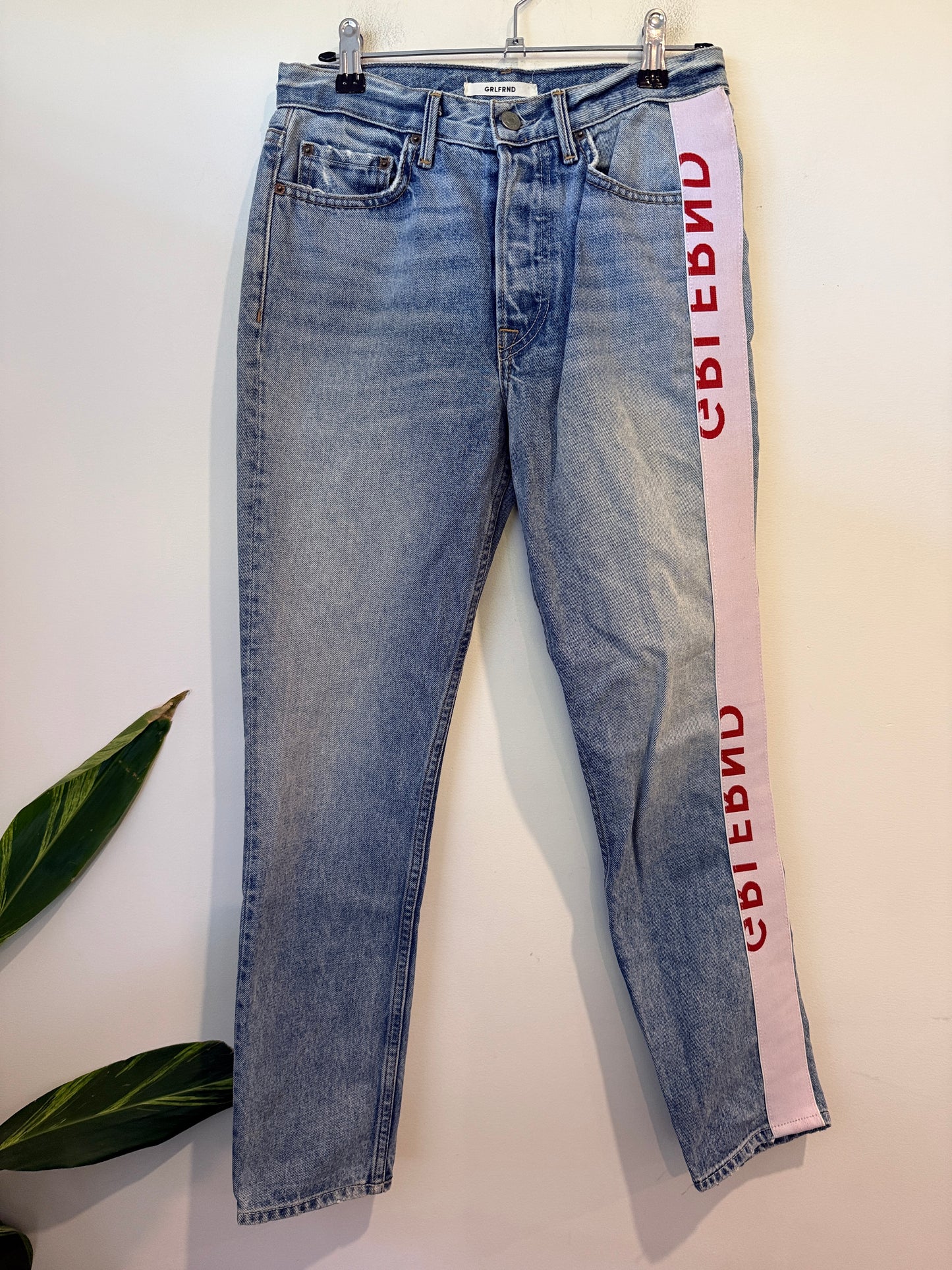 GRLFRND light wash jeans size 25 front view