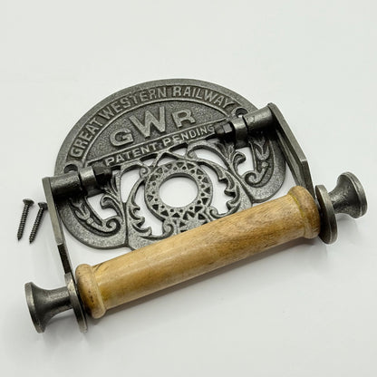 Gwr toilet roll holder – antique iron & wood 6’’ x 8’’ - toilet paper holders what’s new home&living materials