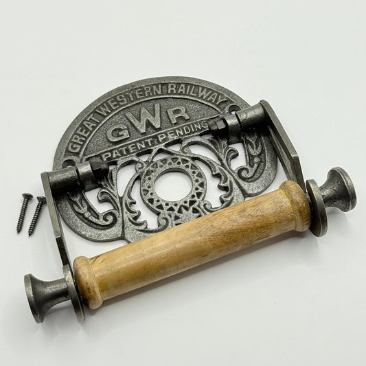 Gwr toilet roll holder – antique iron & wood 6’’ x 8’’ - toilet paper holders what’s new home&living materials