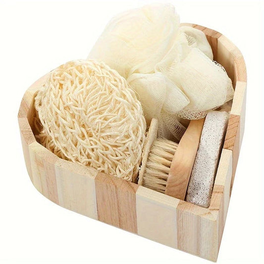 Heart-shaped wooden bath gift box - bath & body gift sets home&living materials