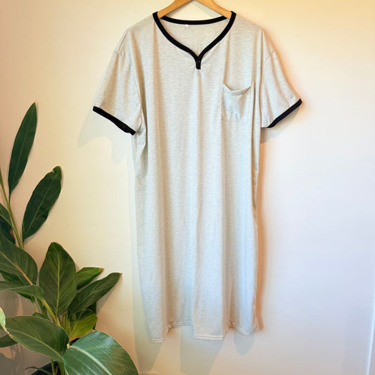 Heathered grey v-neck t-shirt dress - size xl - dresses top women’s apparel