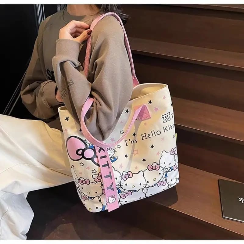 Hello kitty canvas tote bag - tote bags