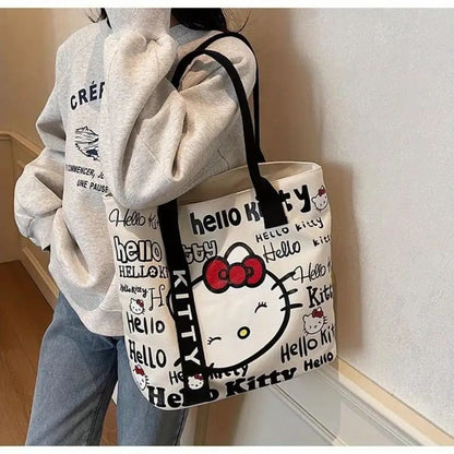 Hello kitty canvas tote bag - tote bags