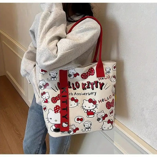 Hello kitty canvas tote bag - red - tote bags