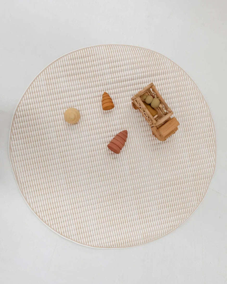 Henlee quilted play mat - fawn stripe - play mats baby essentials