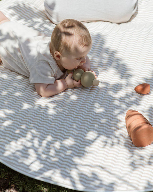 Henlee quilted play mat - fawn stripe - play mats baby essentials