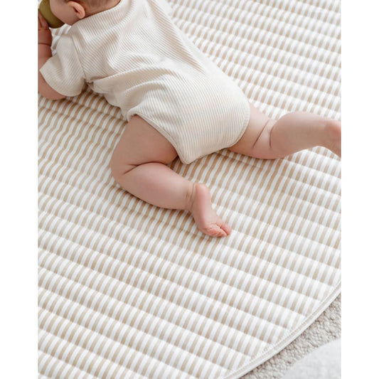 Henlee quilted play mat - fawn stripe - play mats baby essentials