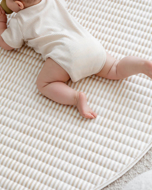 Henlee quilted play mat - fawn stripe - play mats baby essentials