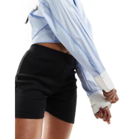 Asos design size 10 kaiia ribbed legging shorts in black - legging shorts bottom women’s apparel