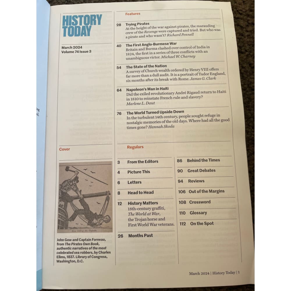 History today - march 2024 issue - consumer magazines printed media