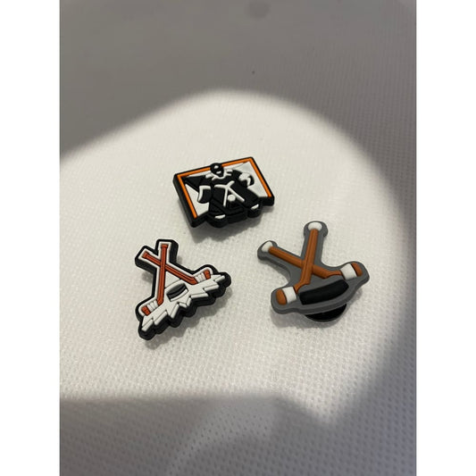 3x hockey themed shoe charms for clogs - shoe accessories clogs - shoe accessories - shoe charms fashion accessories