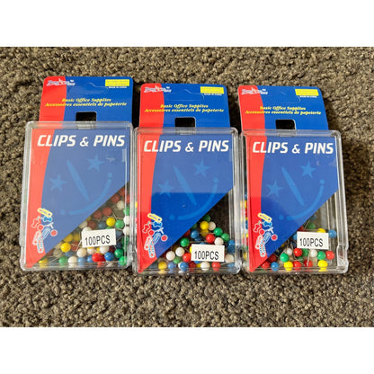 100pcs set of 3 hong mue basic map pins - paper clips stationery