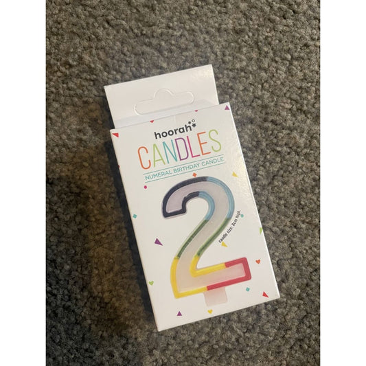 Hoorah number 2 birthday candle - birthday candles party supplies - seasonal & holidays decorations seasonal & holidays