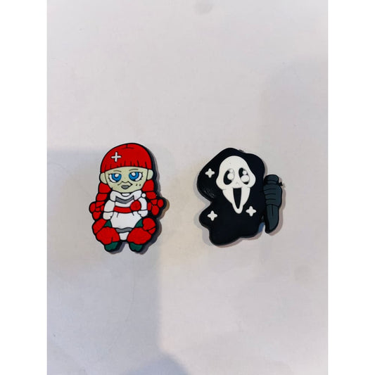 2x horror-themed shoe charms – brand new – spooky fun for crocs & clogs - 1 - shoe accessories clogs - shoe accessories