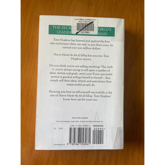 How to master the art of selling - tom hopkins - print books book - condition: used - leadership - self-help printed