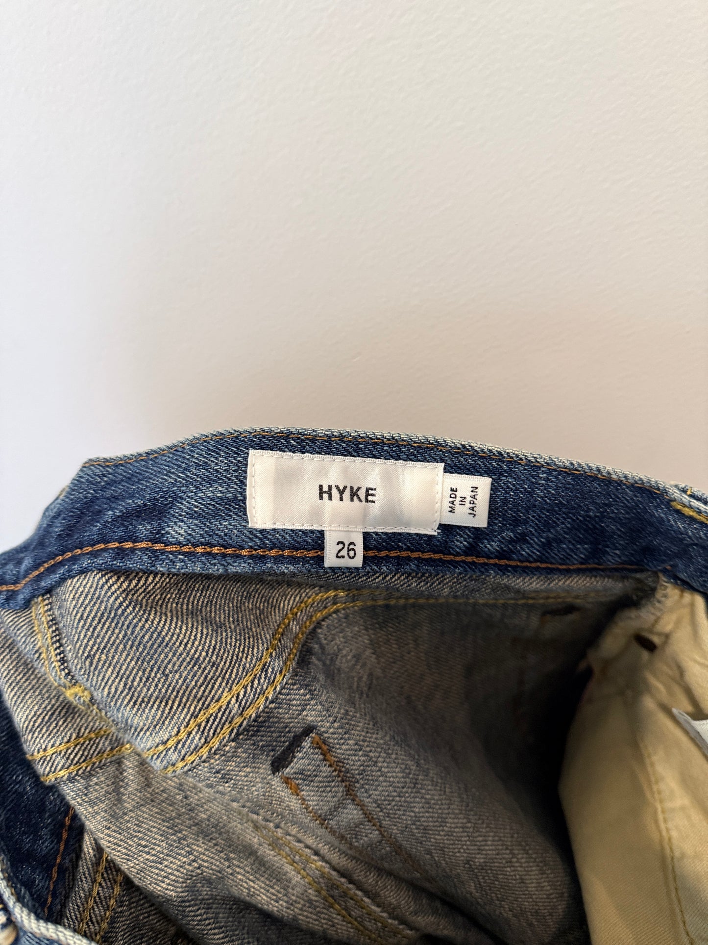 HYKE jeans size 26 waistband label